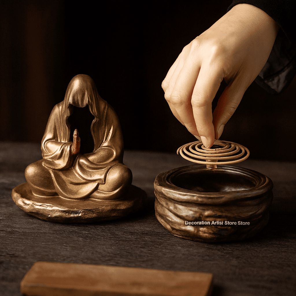 מחזיק קטורת בודהה מקרמיקה – זרימת עשן מרגיעה – תמונה 2