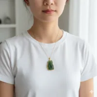 תליון מולדבייט כסף 925 גודל גדול 28 מ״מ (Moldavite) – פצצת אטום של טרנספורמציה